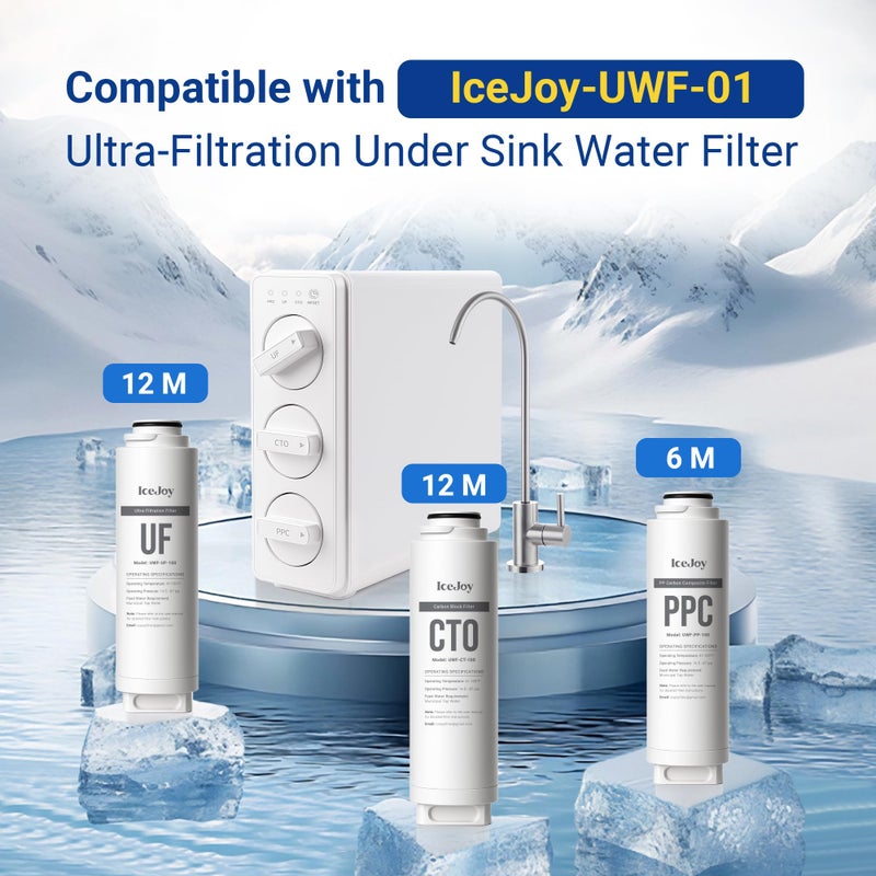 IceJoy Ultra-Filtration Under Sink Water Filter System, 0.01 Micron Precision, High Capacity 4000 Gallons - Image 2